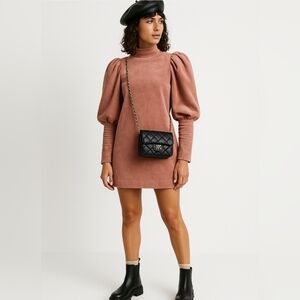 Ted Baker Tipto Exaggerated Long Sleeves Corduroy Mini Dress Size 1 US 4